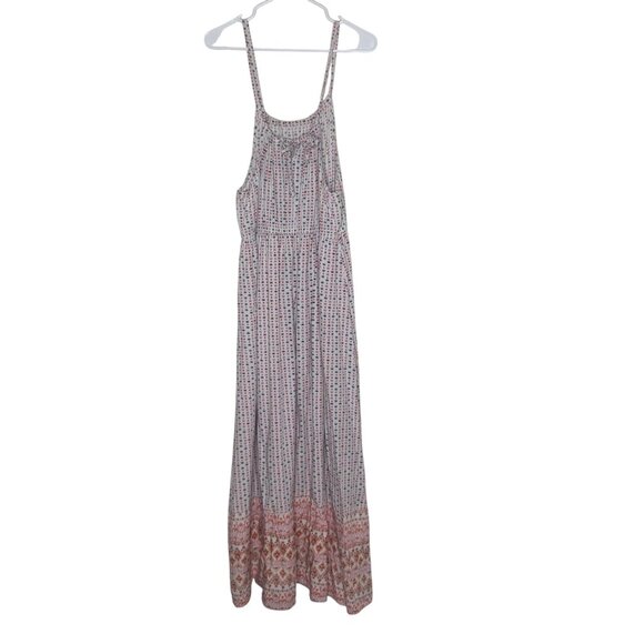 Old Navy Maxi Sundress Womens XL Orange Floral Sleeveless Peasant Cottagecore - Picture 1 of 10